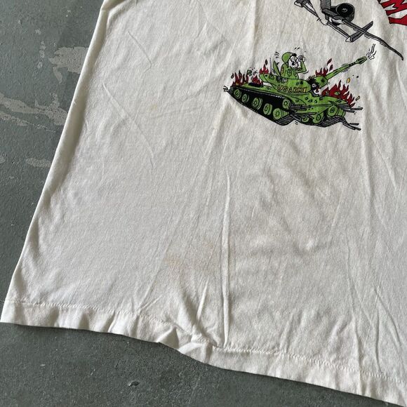 Vintage 1970s Champion Ringer T-Shirt Mens Large Air Force Destroy Army Football - Picture 7 of 9